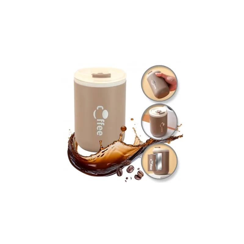 Borraccia termica di design con cannuccia GLAMM 500 ml / Marrone