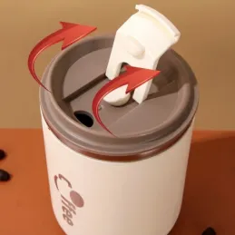 Borraccia termica di design con cannuccia GLAMM 500 ml / Nera