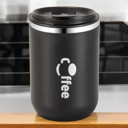 Borraccia termica di design con cannuccia GLAMM 500 ml / Nera