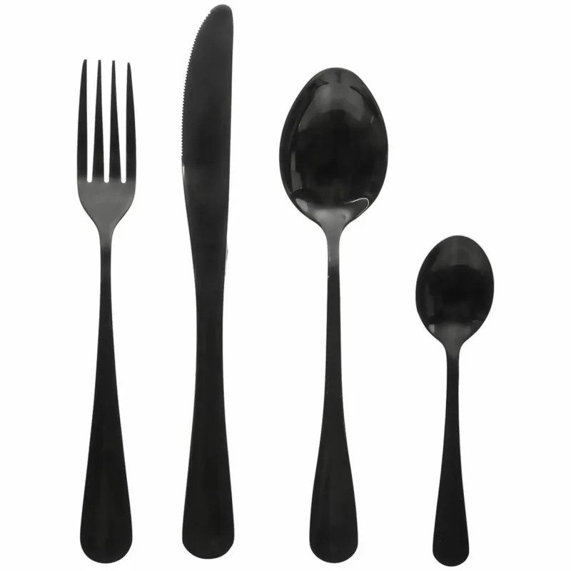 Set di posate GOURMET LUX da 16 pezzi / Nero