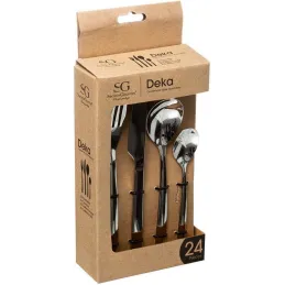Set di posate DEKA LUX da 24 pezzi / Cromo