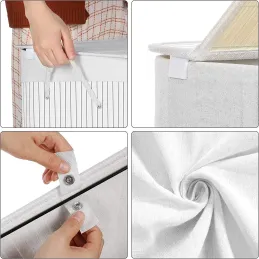Cesto portabiancheria GLAMUR 100L / Legno bianco