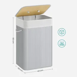 Cesto portabiancheria GLAMUR 72L / Grigio