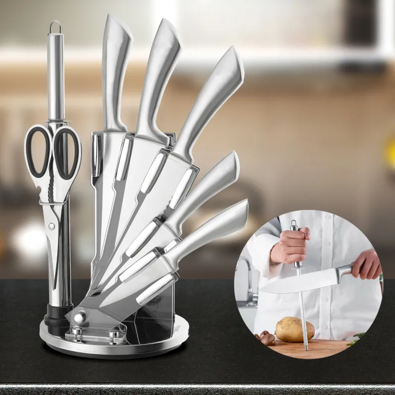 Set di 8 coltelli da cucina in acciaio inox con ceppo FIT / Acciaio inox