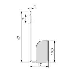 Profilo laterale GOLA OVEN per forno a microonde 580 mm / Oro spazzolato