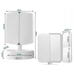 Specchio cosmetico con luce LED e organizer MAGNA / Bianco