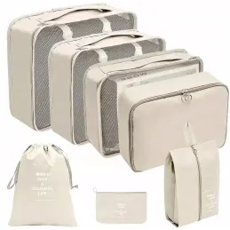 Set da viaggio da 7 pezzi per abbigliamento e cosmetici TRAVEL / Crema