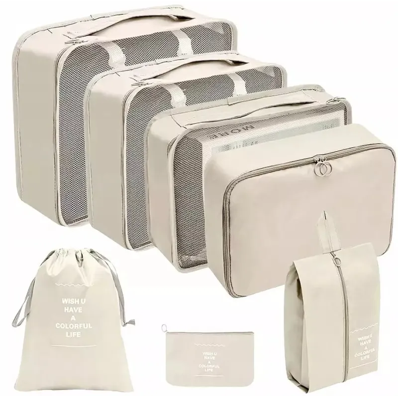 Set da viaggio da 7 pezzi per abbigliamento e cosmetici TRAVEL / Crema
