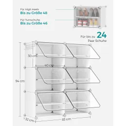 Scatola portascarpe componibile MODULAR FASHION da 6 pezzi / Bianco