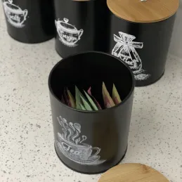 Set di 4 contenitori da cucina ALTERO / Nero opaco