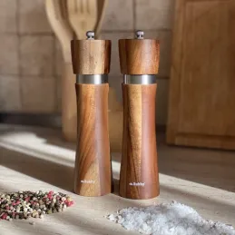 Set di 2 macinini in ceramica per sale e pepe / Mogano