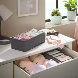Set da 4 contenitori portaoggetti per armadio ALAMO / Grigio