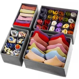 Set da 4 contenitori portaoggetti per armadio ALAMO / Grigio