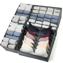 Set da 4 contenitori portaoggetti per armadio ALAMO / Grigio