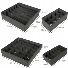 Set da 4 contenitori portaoggetti per armadio ALAMO / Grigio