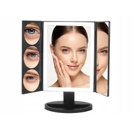 Specchio cosmetico con luce LED ABSOLUNO / Nero opaco