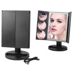 Specchio cosmetico con luce LED ABSOLUNO / Nero opaco
