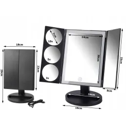 Specchio cosmetico con luce LED ABSOLUNO / Nero opaco