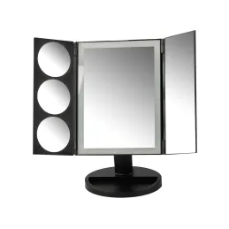 Specchio cosmetico con luce LED ABSOLUNO / Nero opaco