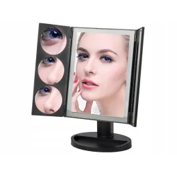 Specchio cosmetico con luce LED ABSOLUNO / Nero opaco
