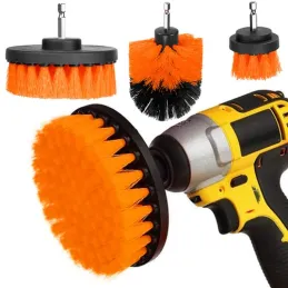 Set di 4 accessori per la pulizia per trapano a batteria / Arancione