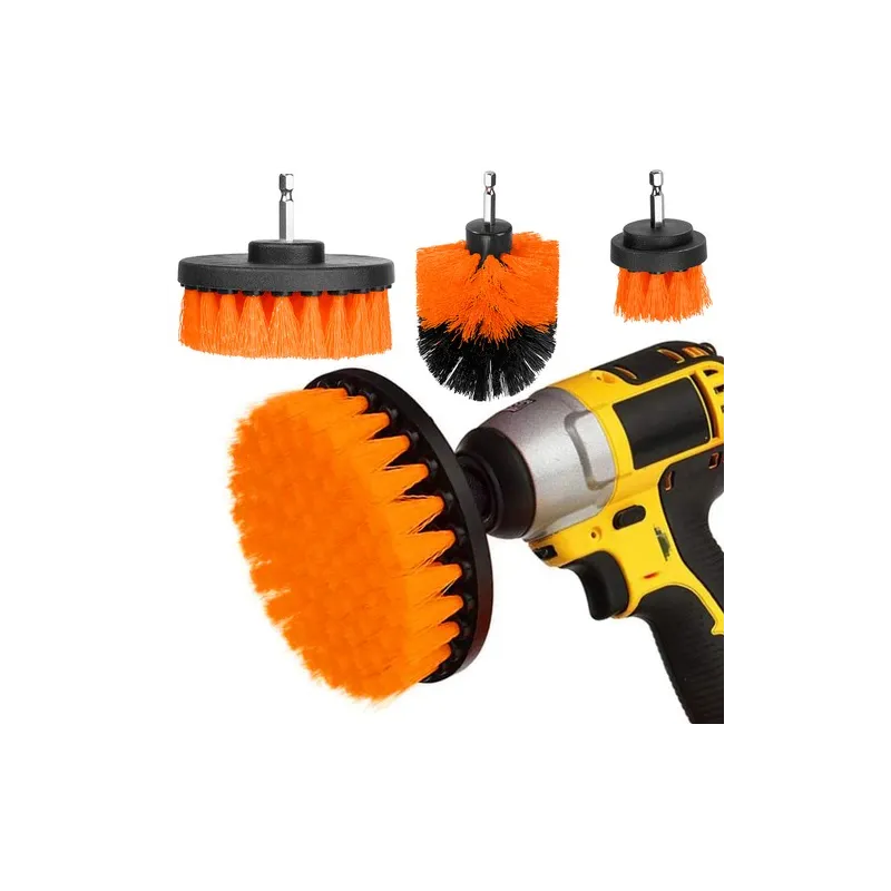 Set di 4 accessori per la pulizia per trapano a batteria / Arancione