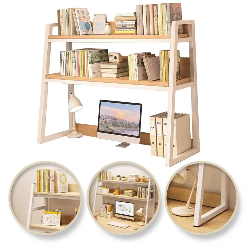 Mensola portaoggetti sopra la scrivania REGALO TABLE / Bianco - legno chiaro