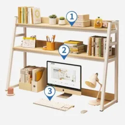 Mensola portaoggetti sopra la scrivania REGALO TABLE / Bianco - legno chiaro