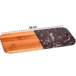 Tagliere MARBLE LUX / Legno naturale + marmo nero