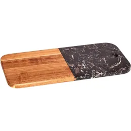 Tagliere MARBLE LUX / Legno naturale + marmo nero