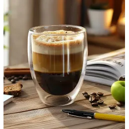 Set di 6 bicchieri termici per caffè e bevande VIVALTO da 325 ml / Trasparenti