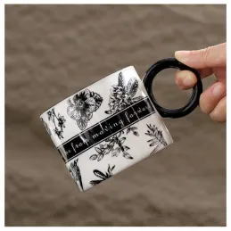 Set regalo da 2 tazze da caffè LIFE / Bianco-nero