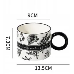 Set regalo da 2 tazze da caffè LIFE / Bianco-nero