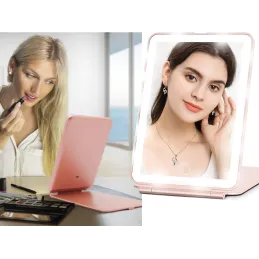 Specchio cosmetico con luce LED LEXIA / Rosa