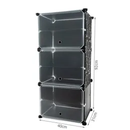 Scatola porta scarpe modulare a 3 scomparti MODULAR FASHION / Nero