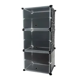 Scatola porta scarpe modulare a 3 scomparti MODULAR FASHION / Nero