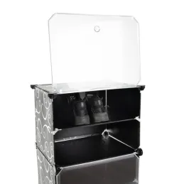 Scatola porta scarpe modulare a 3 scomparti MODULAR FASHION / Nero