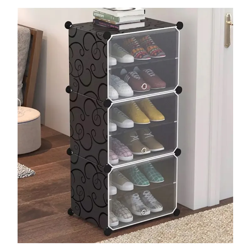 Scatola porta scarpe modulare a 3 scomparti MODULAR FASHION / Nero