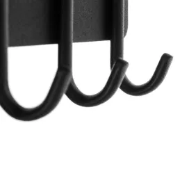 Appendiabiti da parete con mensola LUGARA / Nero opaco