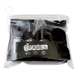 Set da viaggio di contenitori e flaconi per cosmetici HOLIDAY / Nero