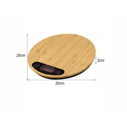 Bilancia da cucina con display LCD, 5 kg, OVALE / legno di bambù