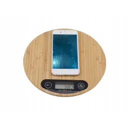 Bilancia da cucina con display LCD, 5 kg, OVALE / legno di bambù