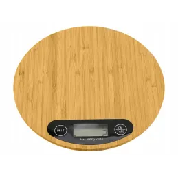 Bilancia da cucina con display LCD, 5 kg, OVALE / legno di bambù