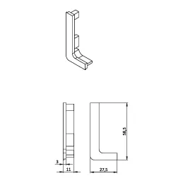 Set di terminali in alluminio per profili GOLIAN - L / Acciaio inox