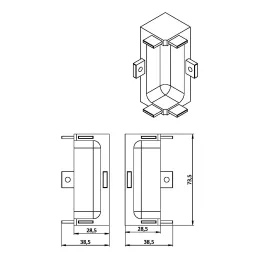Angolo interno a 90° per profili GOLIAN - C / Alluminio