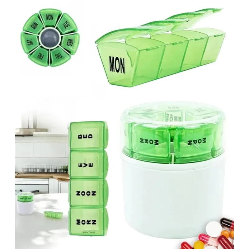 Esclusivo organizer e dosatore per farmaci HEALTH / Bianco - verde