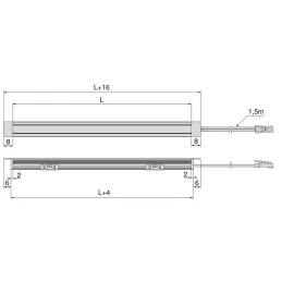 Profilo in alluminio da incasso con striscia LED e copertura PYXIS / Nero opaco