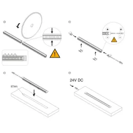 Profilo in alluminio da incasso con striscia LED e copertura PYXIS / Nero opaco