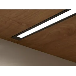 Profilo in alluminio da incasso con striscia LED e copertura PYXIS / Nero opaco