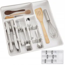 Portaposate regolabile in plastica con scomparti AMARO / Bianco